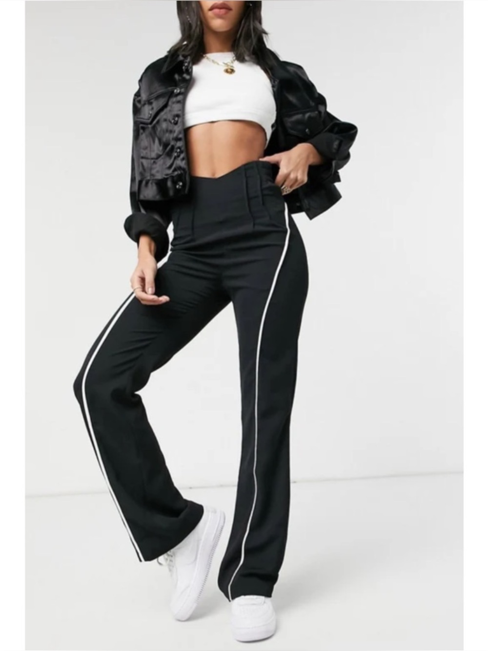 THE KRIPT | NWOT Polly High Waist Flare Pants in Black, Size Medium